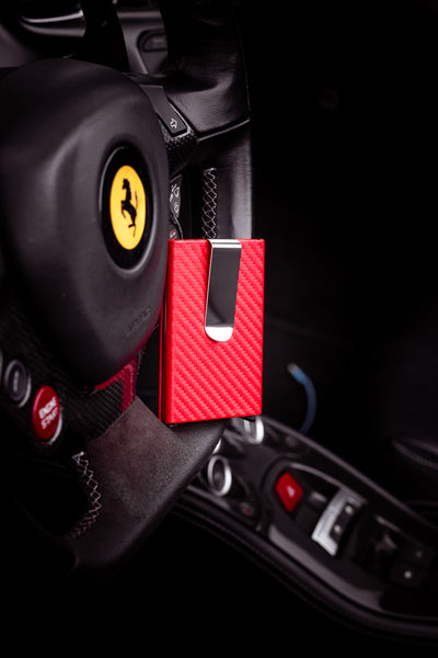 'Ferrari Red' Carbon Fiber Wallet